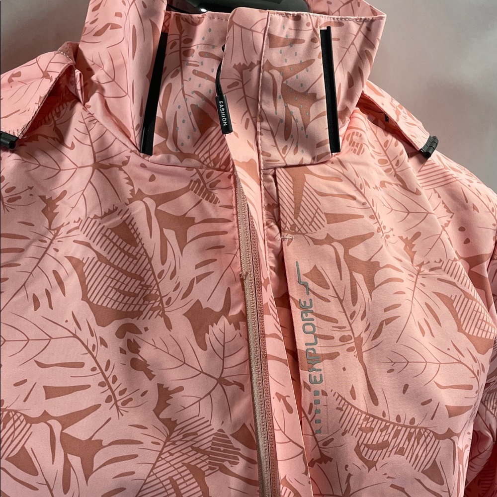 Women's Pink Patterned Ski Jacket - image 8